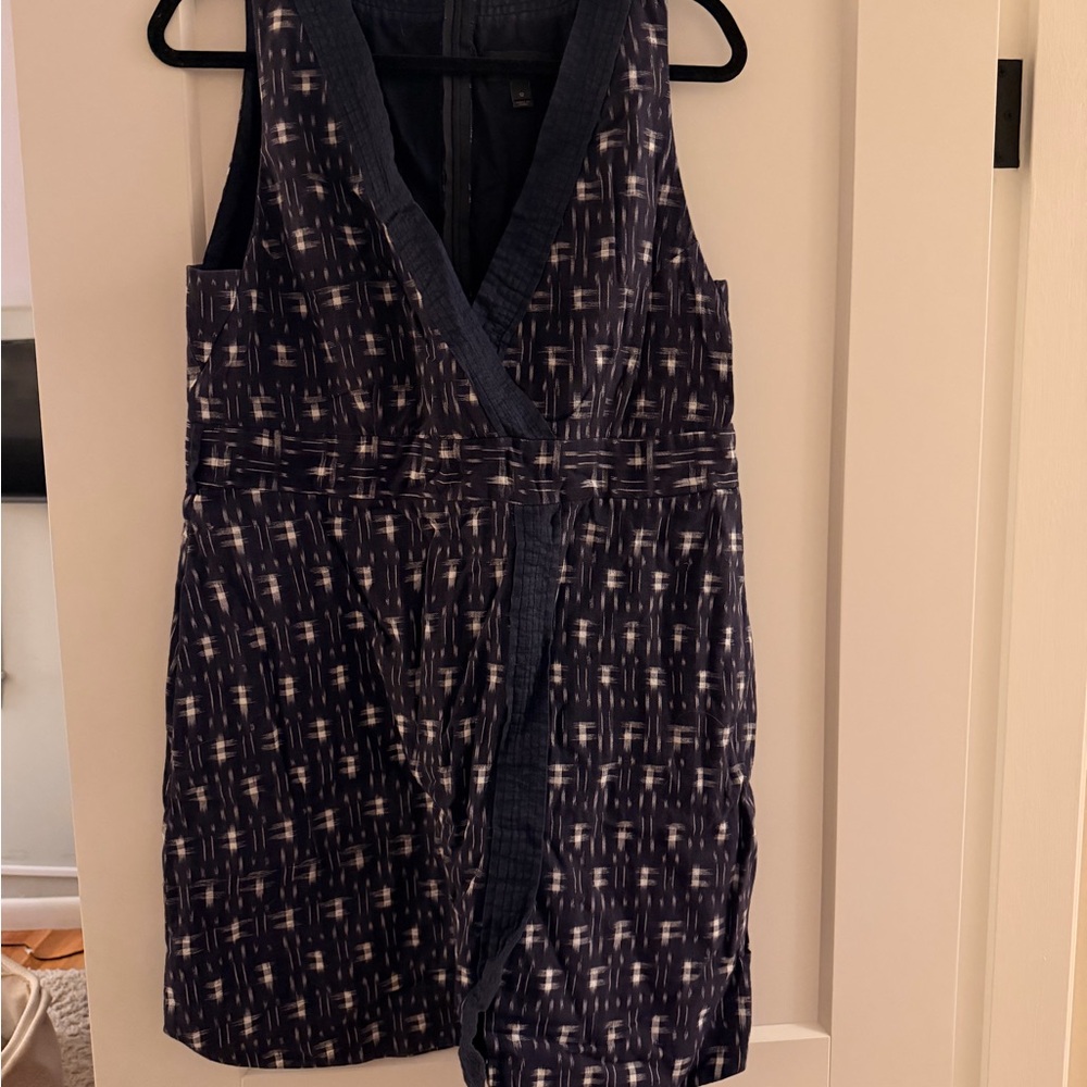J. Crew Navy and White Patterned Dress size 12